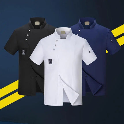 Chef Uniform Short Sleeves Soft Plus Size Bakery Restaurant Chef Uniform Work Clothes Chef Shirt Kitchen Work Attire-KarWorkwear