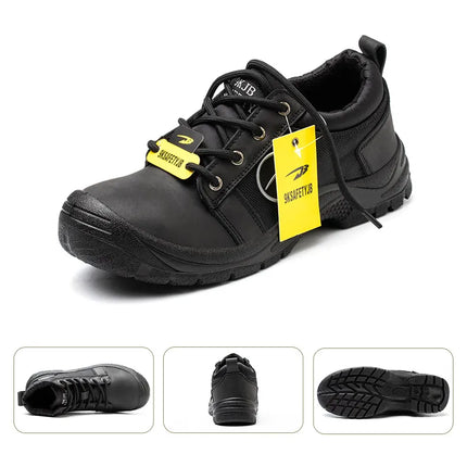 Safety shoes men's leather welding shoes anti-smashing, anti-puncture, non-slip sports Steel toe soft work boots for women-KarWorkwear