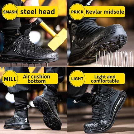 Plus Size 50 Fashion Safety Working Boots For Men High Quality Indestructible Construction Anti Smashing Shoes Sneakers Footwear-KarWorkwear