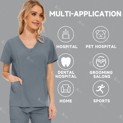 Surgical Uniforms Woman Scrub Set Medical Nurse Beauty Salon Workwear Clinical Scrubs Top Pants Spa Doctor Nursing Clinical Suit-KarWorkwear