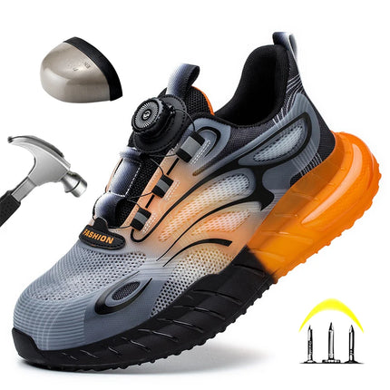 New Men's Safety Shoes with Rotating Buttons,working Sports Shoes, Protective Boots, Parker Steel Shoes,casual Ring Shoes-KarWorkwear