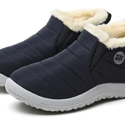 Men's Boots Slip On Winter Shoes For Men Ankle Boots Winter Booties For Men Fur Shoes Waterproof Snow Boots Warm Casual Botas