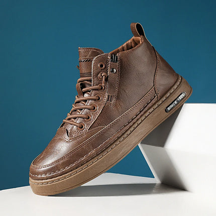 Men's boots four seasonal outdoor workwear boots male casual boots fashion soft sole comfortable leather sports boots men's shoe