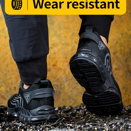 Rotary button new safety shoes for men, anti-impact and anti-piercing work shoes, fashionable men's sports shoes, and safety pro