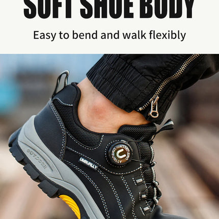 Men's Steel Head Safety Shoes Puncture And Smash Resistant Lightweight Sole Breathable Upper for Outdoor Workshop Work Shoes