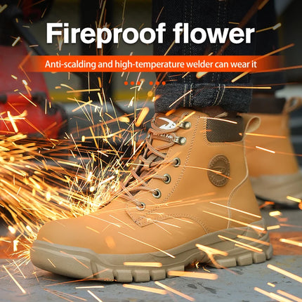Men Protective Boots Steel Toe Shoes Anti-smash Anti-puncture Work Boots Safety Shoes Indestructible Winter Boots Waterproof-KarWorkwear