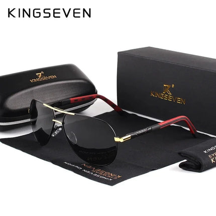KINGSEVEN New Fashion Men’s Sunglasses High Quality Aluminum Luxury Retro Functional Glasses Women Pilot Accessory Eyewear