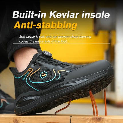Work Security-Protection Boots for Men Women Lightweight Work Sneakers Breathable Steel Toe Shoes Rotating Button Safety Shoes-KarWorkwear
