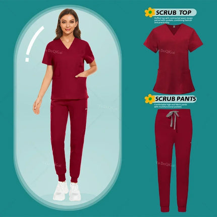 High Quality Suit Medical Nurse Uniforms Multicolor Scrubs Set Beauty Salon Spa Work Clothes Surgical Gowns Nursing Accessories-KarWorkwear