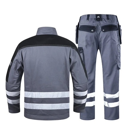 2026 New Work Clothes Men Construction Reflective Safety Coveralls Welding Suit Car Repair Workshop Mechanic Plus Size Clothes