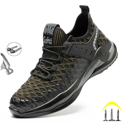 Size 50 Steel Toe Boots For Men Indestructible Safety Work Shoes Lightweight Steel Toe Sneakers Puncture Proof  Male Footwear-KarWorkwear