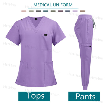 Nurse Accessories New Fashion Surgical Uniforms Woman Clinical Nursing Pediatrics Working Clothes Mens Scrub Hospital Scrub Sets-KarWorkwear