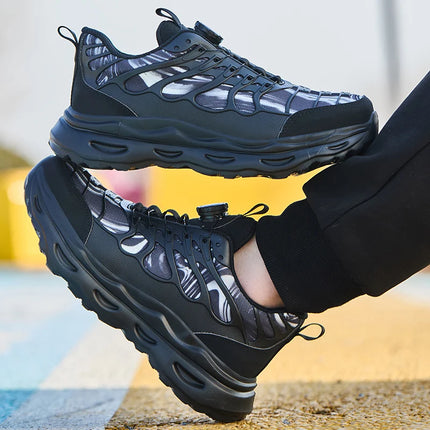 2025 Rotating button Safety Shoes Men Anti smashing Anti piercing Work Shoes Men Steel Toe shoes Non-slip Indestructible shoes