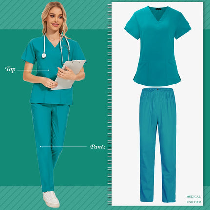 Aesthetic Uniforms Woman Scrubs Set Medical Top Jogger Pants Medical Uniforms Sets Pet Clinic Veterinary Work Wear Surgical Gown-KarWorkwear