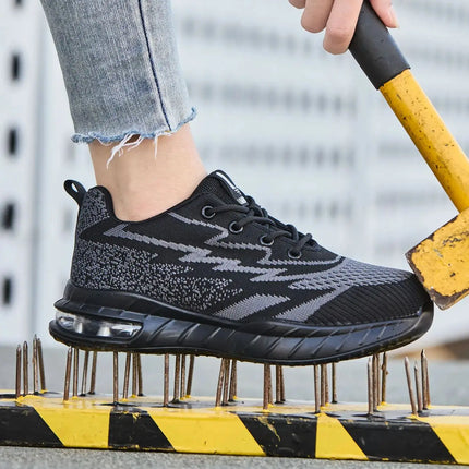 Women's Safety Shoes Steel Toe Anti-Smashing And Anti-Stabbing Breathable Lightweight Work Boots Four Seasons Women's Work Shoes