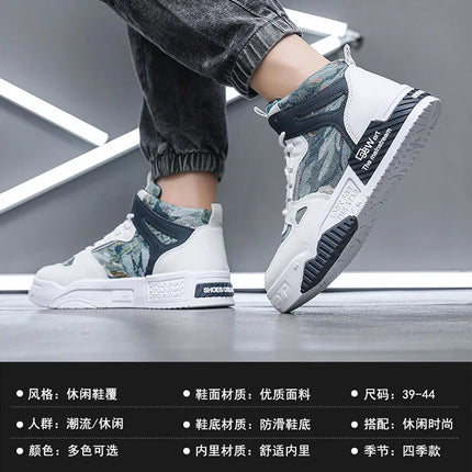 2023 Men Boots High Top Sneakers Casual Platform Leather Skateboard Fashion Designer Luxury Outdoor Sport Tennis Safety Loafers-KarWorkwear