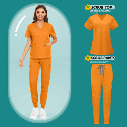 High Quality Suit Medical Nurse Uniforms Multicolor Scrubs Set Beauty Salon Spa Work Clothes Surgical Gowns Nursing Accessories-KarWorkwear