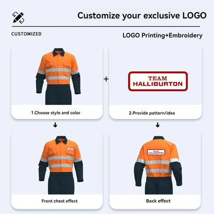 100% Cotton Work Coveralls Uniform Men Reflective Working Coveralls Welding Suits Car Repair Workshop Mechanic