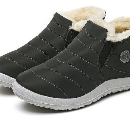 Men's Boots Slip On Winter Shoes For Men Ankle Boots Winter Booties For Men Fur Shoes Waterproof Snow Boots Warm Casual Botas