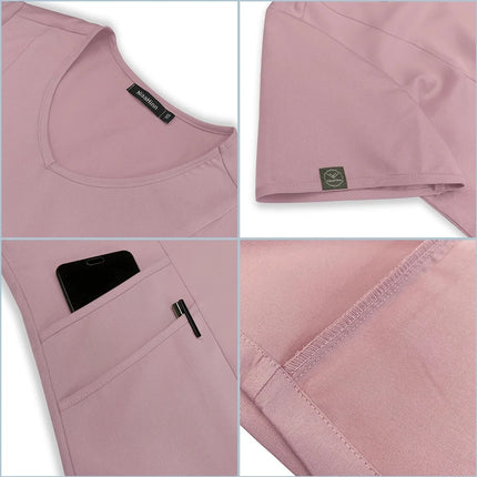 Medical Nurse Uniforms Nursing Scrubs Tops For Women Short Sleeve XXL Beauty Work Blouse Pockets Surgical Uniform Clinical Shirt-KarWorkwear