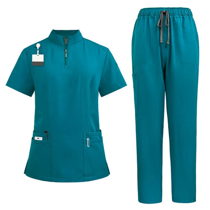 Unisex Medical Uniforms for V-neck Nurse Scurbs set Women Hospital Doctor Workwear Oral Dental Surgery Work Uniform short sleeve-KarWorkwear
