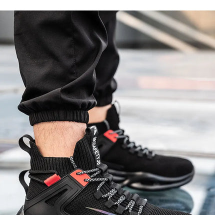 Luminous Steel Toe Boots For Men Non-slip Work Boots Indestructible Shoes Kitchen Restaurant Safety Boots Male Footwear 36-48-KarWorkwear