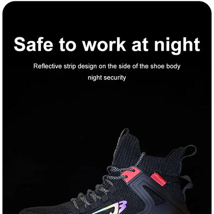 Luminous Steel Toe Boots For Men Non-slip Work Boots Indestructible Shoes Kitchen Restaurant Safety Boots Male Footwear 36-48-KarWorkwear
