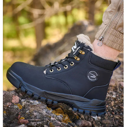 Latest 2024 Fashion Winter Warm Men's Work Safety Boots Waterproof Rugged Steel Toe Shoes Sneakers Safety Protection Coldproof