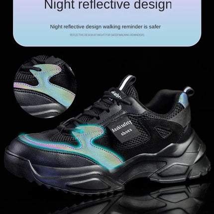 New Fashion 2024 Women's Safety Shoes Sneakers Women Anti-smash Anti-puncture Security Boots Protective Shoes Breathable-KarWorkwear