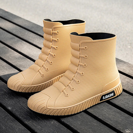 Versatile Casual Short-barreled Waterproof Shoes Men Women Lined With Fleece Warmth Anti-slip Wear-resistant Outdoors Rain Boots