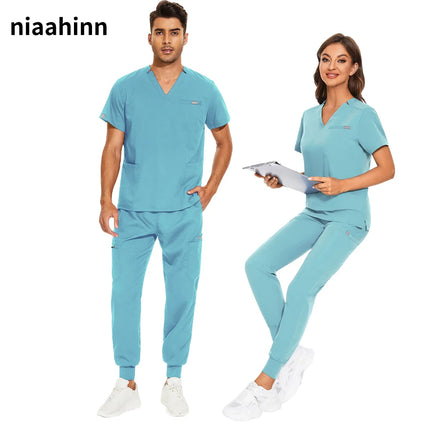 Scrubs Surgical Uniform Doctor Nurse Nursing Uniforms Men Women Medical Workwear Spa Dentist Medical Set Lab Clinic Scrub Suit-KarWorkwear