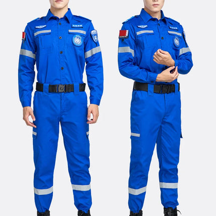 New Fire Fighter Suit Emergency Rescue Clothing Disaster Relief Coat Anti-static Wear-resistant Coverall Labor Work Uniforms-KarWorkwear