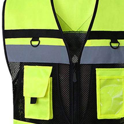 Reflective Vest with Pockets Comfortable for Parking Attendants Yellow L