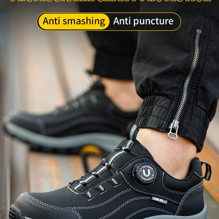 Men's Steel Head Safety Shoes Puncture And Smash Resistant Lightweight Sole Breathable Upper for Outdoor Workshop Work Shoes