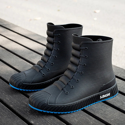 Versatile Casual Short-barreled Waterproof Shoes Men Women Lined With Fleece Warmth Anti-slip Wear-resistant Outdoors Rain Boots