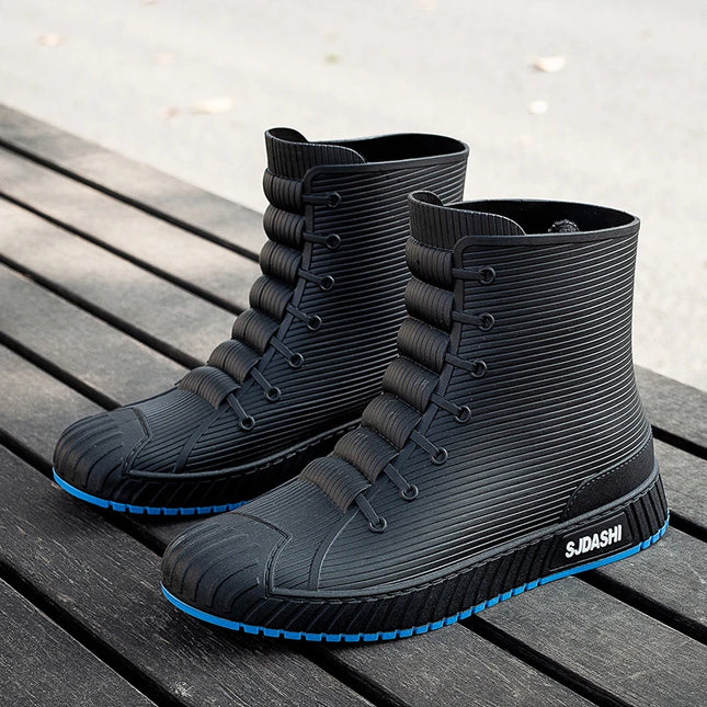 Versatile Casual Short-barreled Waterproof Shoes Men Women Lined With Fleece Warmth Anti-slip Wear-resistant Outdoors Rain Boots