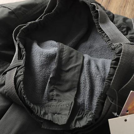 Outdoor Workwear Pants Men's Loose Fce Lined Thi Soft ell Hiking Pants Windproof Waterproof Polyester Fiber Straight Leg