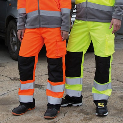 Fashion Men Road Working Pants High Visibility Reflective Casual Pocket Safety Work Casual Trouser Pants Coal Miner Construction