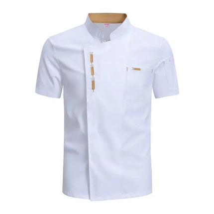 Cook Jacket Catering  Cooking White Shirt Restaurant Kitchen Chef T-shirt Baker Work Uniform Waiter Hotel Clothes Cafe Overalls-KarWorkwear