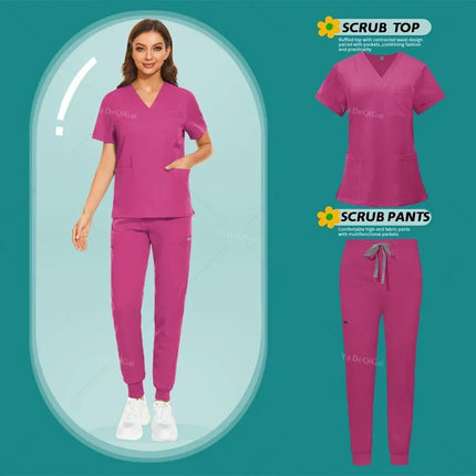 High Quality Suit Medical Nurse Uniforms Multicolor Scrubs Set Beauty Salon Spa Work Clothes Surgical Gowns Nursing Accessories-KarWorkwear