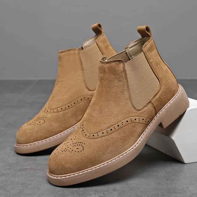 Men's Boots Stylish High Top Boots Are Versatile  Lightweight  Anti Slip  Wear-resistant  and  All Season Outdoor Work Shoes