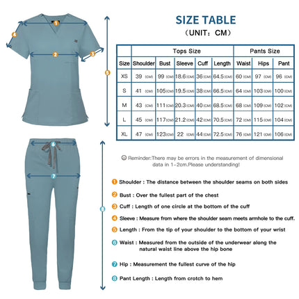Hospital Doctor Nursing Set Unisex Wholesale Casual Jogger Suits Short Sleeved V-neck Tops Nurse Pants Pharmacy Medical Uniforms-KarWorkwear
