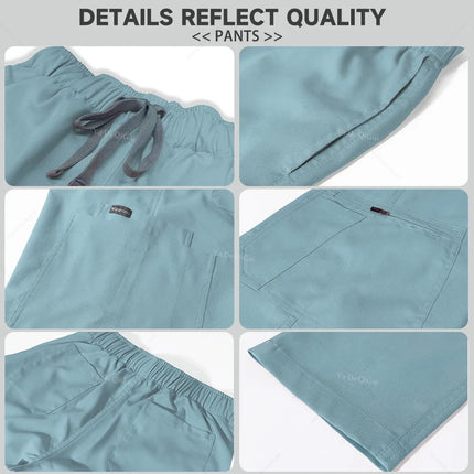 Workwear Nurse Uniform Tops+Straight Pants Medical Nursing Uniform Women Men Pet Shop Beauty Work Suit Doctor Surgery Scrubs Set-KarWorkwear
