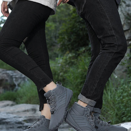 Snow Boots Men Winter Shoes Barefoot Ankle Boots 36-46 Couple Snow Shoes Outdoor Hiking Shoes Fur Warm Plush Boots