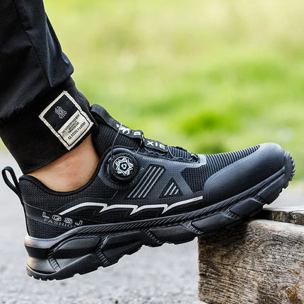 Rotating Button Men Shoes Security Sneakers Steel Toe Shoes Puncture-Proof work Shoes Anti-smash Sport Safety Shoes Protective-KarWorkwear