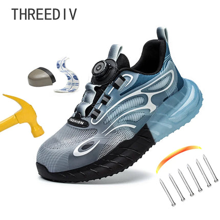 Rotating Buckle for Safety Shoes Men's Work Boot Breathable Light Steel Toe  Protective Sneakers Welted Business Security Shoes-KarWorkwear