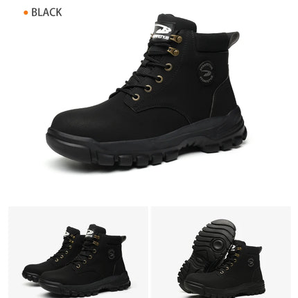 Men Protective Boots Steel Toe Shoes Anti-smash Anti-puncture Work Boots Safety Shoes Indestructible Winter Boots Waterproof-KarWorkwear