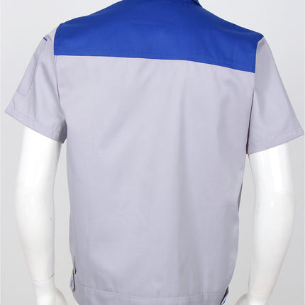 Men Women Short Sleeve Work Coat Workshop Shirts Motor Mechanic Uniform with Two-pocket T-shirts Man Workshop Overalls Top-KarWorkwear