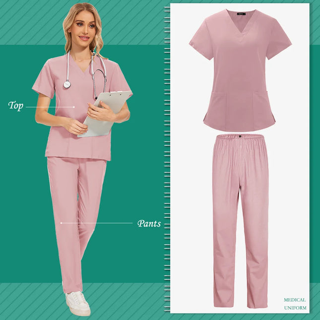 Aesthetic Uniforms Woman Scrubs Set Medical Top Jogger Pants Medical Uniforms Sets Pet Clinic Veterinary Work Wear Surgical Gown-KarWorkwear