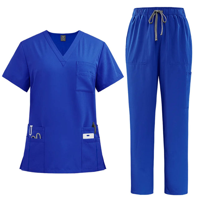 2025 New Uniform Set for Doctors and Nurses - Straight-leg Pants in Solid Colors